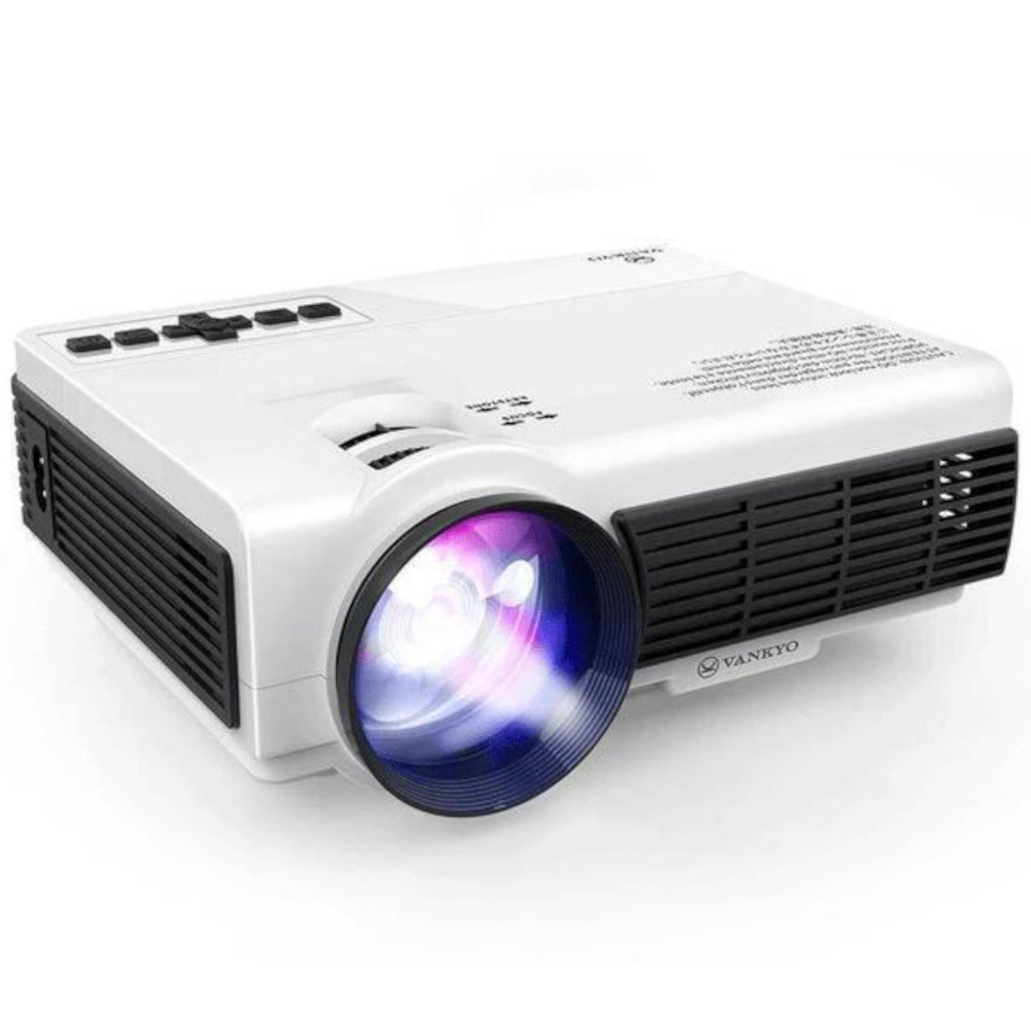 VANKYO Leisure 3 1080P Supported Mini Projector with 65000 Hours Lamp Life,  LED Portable Projector Support 200'' Display, Compatible with TV Stick,  PS4, HDMI, VGA, TF, AV and USB (White) 