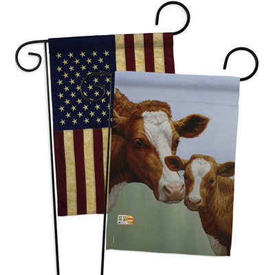 Polyester de 2 côtés en polyester 19 po et veau drapeau de jardin