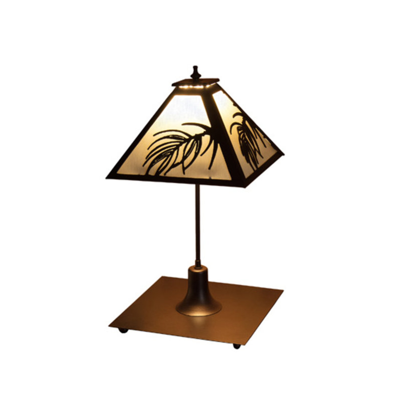 17" Wide Pine Needle Table Lamp