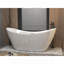 Baignoire autoportante en acrylique 59 po, blanc brillant, avec trop-plein chromé et bonde escamotable, certifiée CUPC