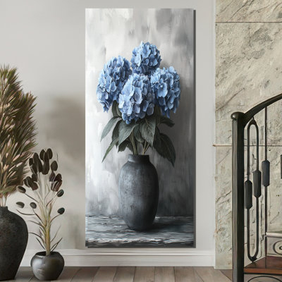 Hortensia dans un vase monochrome I - décoration murale hortensia