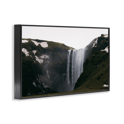 Serene Icelandic Waterfall Framed Giclee, design by Jade Sharp Photo