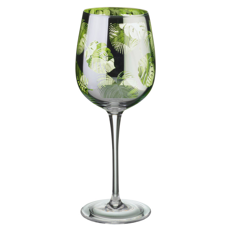 Tropical Leaves Wine Glasses