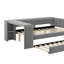 Lit plateforme tapissier pleine grandeur avec tablettes, bureau, station de charge et lit gigogne-1556413732