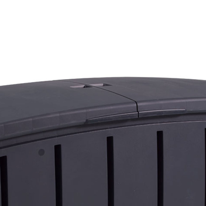 Black Plastic Lockable Outdoor Storage Box with Double Door Lid