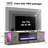 Fireplace Tv Stand With 36" Electric Fireplace, 70" Modern Wood Grain High-gloss Tv Cabinet For Living Room, Led Entertainment Center With Flip-down Doors For Tvs Up To 70"-1763033201