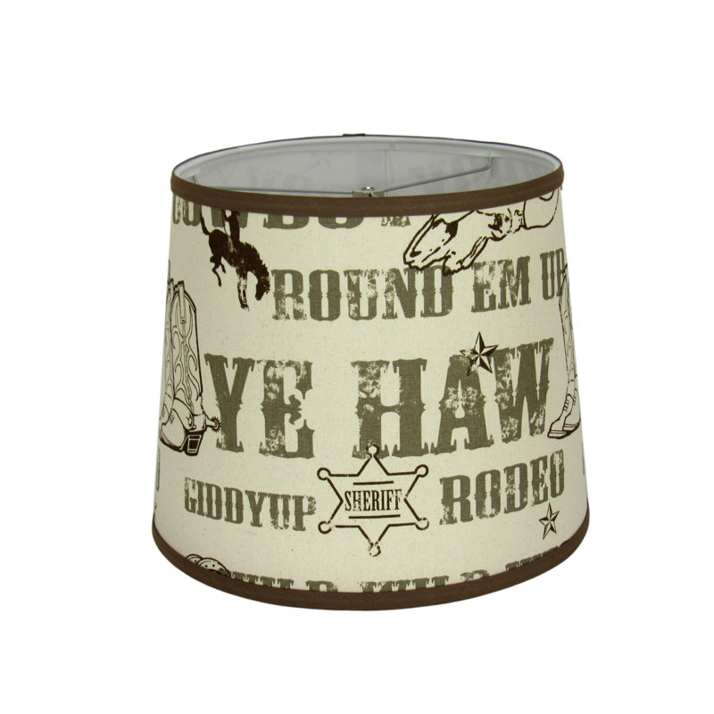 Abat-jour imprimé Western, H 10 po x l 12 po x P 12 po