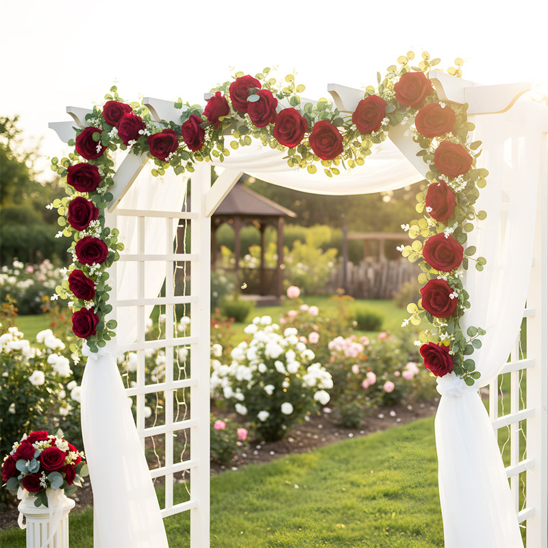 Artificial Eucalyptus Garlands with Flowers
