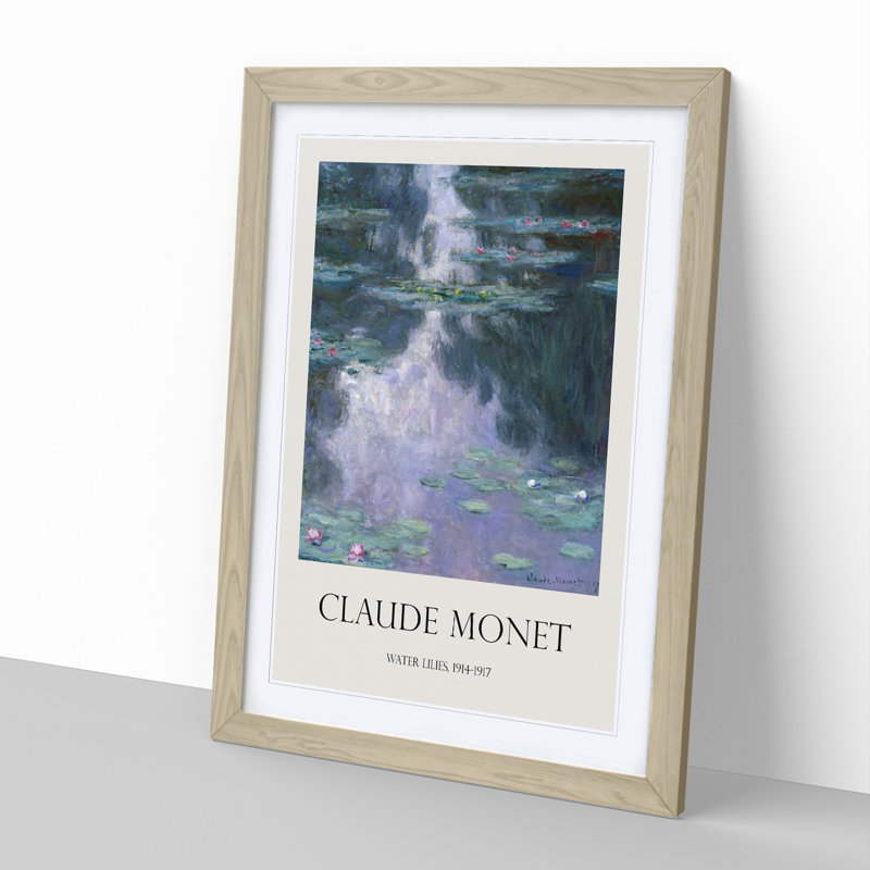 Water Lilies Lily Pond Vol.34 by Claude Monet - Picture Frame Art Prints, 65cm H x 48cm W x 2cm D, Oak Framed