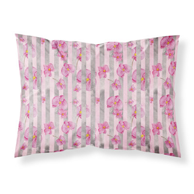 Taie d’oreiller rayures floral aquarelle