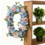 Simulation pivoine hortensia bleu porte d'entrée couronne, pour décor de fenêtre de fête de mariage intérieur intérieur fête de mariage