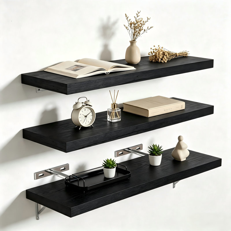 3 Piece Wood Floating Shelf