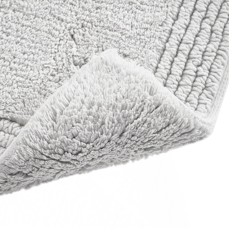 100% Cotton Tufted 3000GSM Reversible Bath Rug Grey 21X34", Runner 2' x 6'