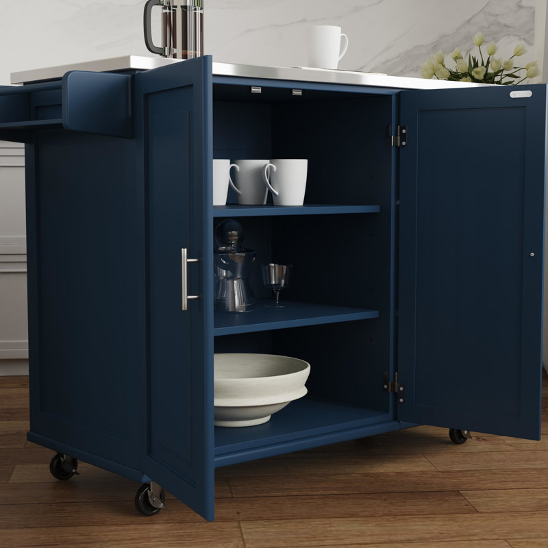 Chariot de cuisine Arlonda, Acier Inoxydable, Bleu