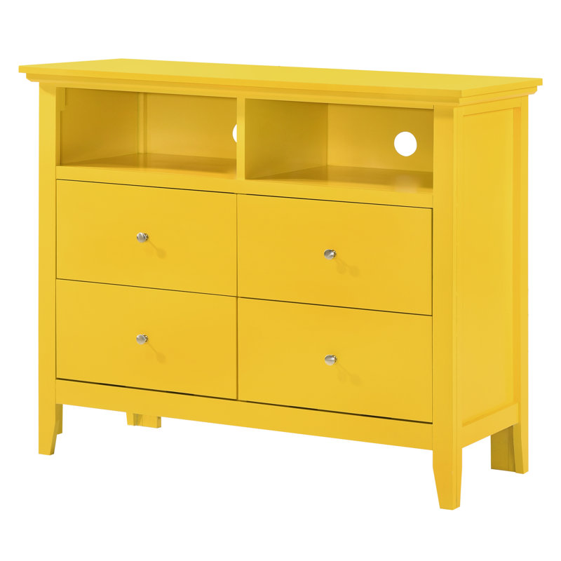 Hammond 4 Drawer Media Chest, Yellow