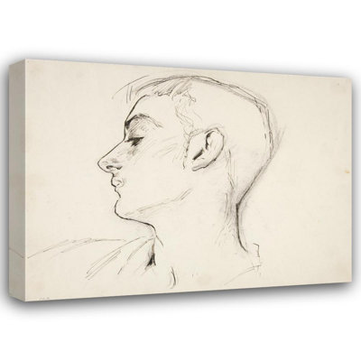 "Head of a Young Man In Profile" by  John Singer Sargent - Gallery Wrap Canvas Wall Art
