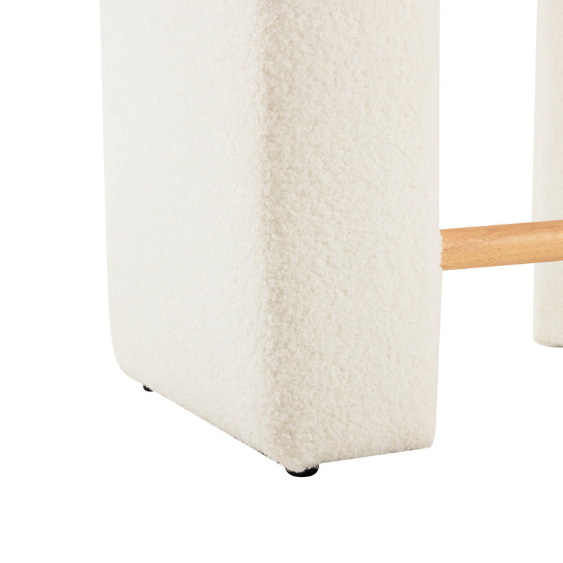Ensemble de 24 tabourets de 24 po et 2 chaises de salle à manger pour îlot de cuisine, Blanc, Naturel