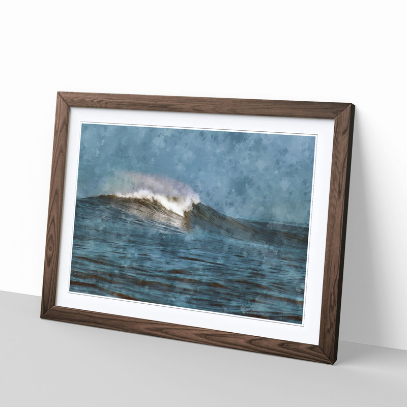 Wave Rising - Picture Frame Painting Print, 33cm H x 45cm W x 2cm D, Walnut Framed