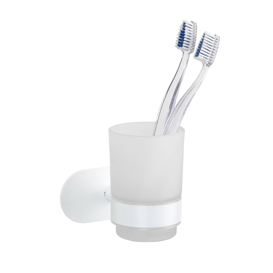 Belfry Bathroom Turbo-Loc® Zahnputzbecherhalter Uno Orea White matt, aus rostfreiem Edelstahl