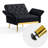 Zianny Velvet Accent Chair with Ottoman-673816100