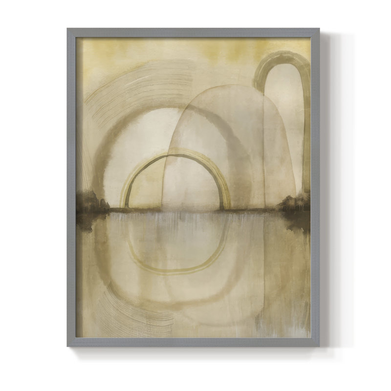 «Soft Golden Reflections I», reproduction encadrée - bois massif, Gris, H 30 po x l 24 po