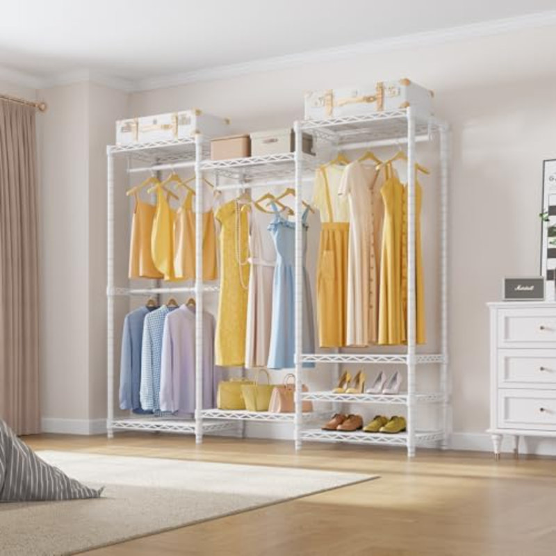 Portant pour garde-robe de taille moyenne V5, Blanc