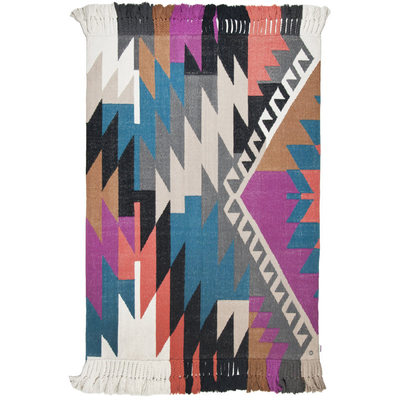 Vintage Southwestern Cotton Hand Woven Area Rug, Rectangular 160 x 230cm