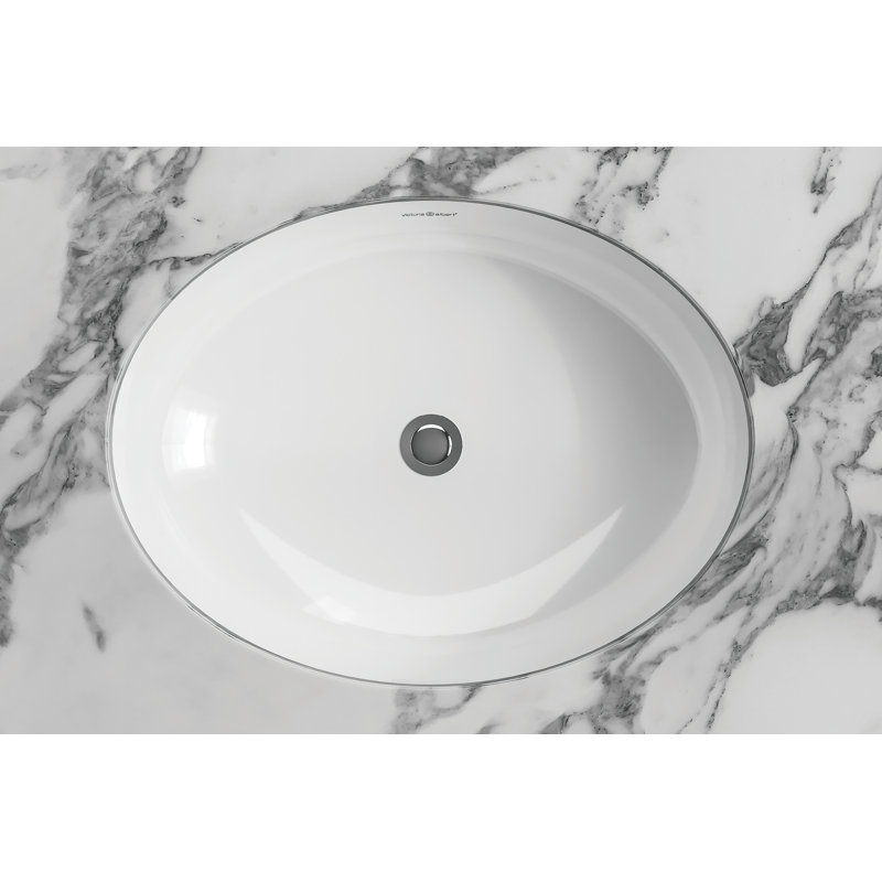 Kaali 46 Oval 18-3/4" Undermount Lavatory Sink in Volcanic Limestone with Internal Overflow