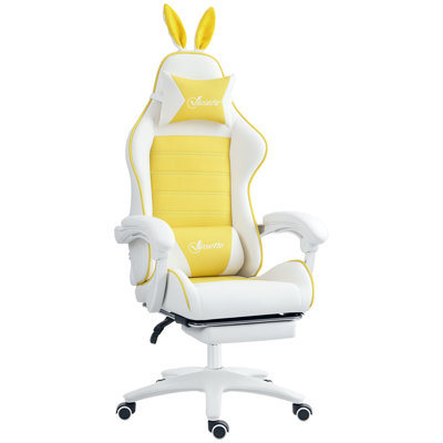 Vinsetto Gaming Chair Rabbit Ears Footrest