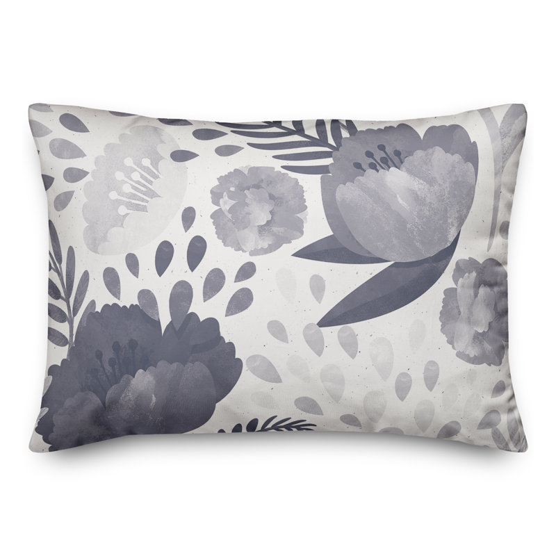 Housse et insert de coussin rectangulaire simple 20 pièces Simple Floral, Bleu