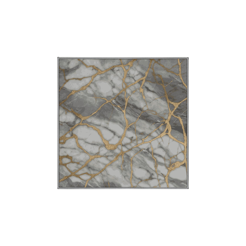Tapis gris lavable à la machine, Carré 3 pi