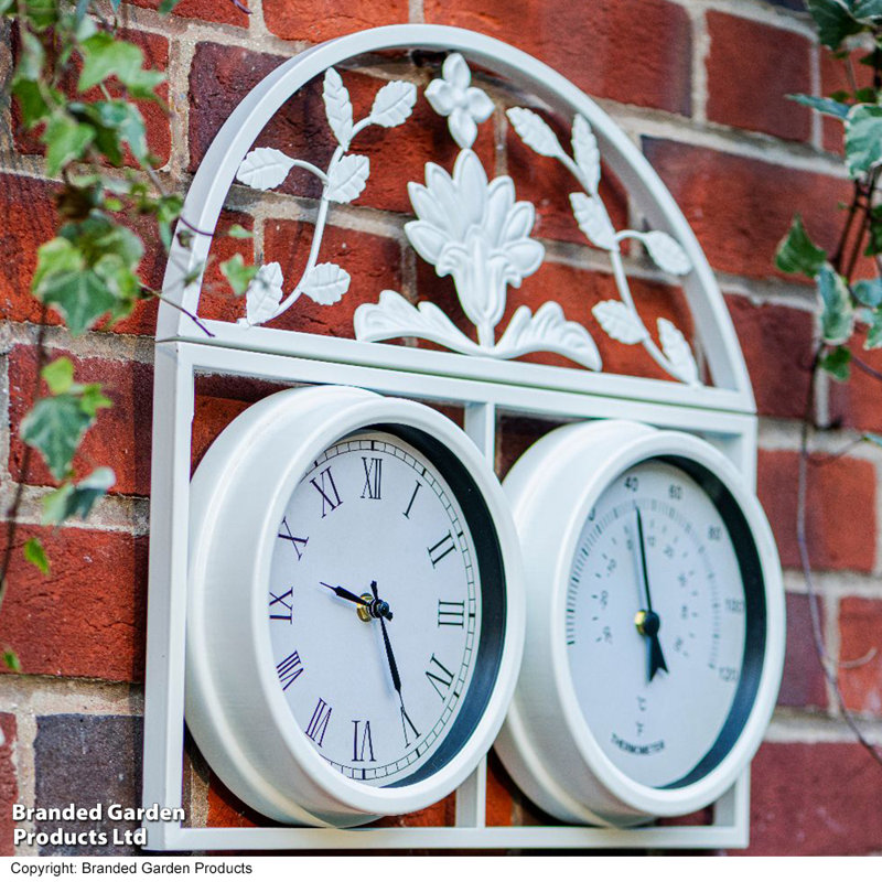 Metal Wall Clock, Cream