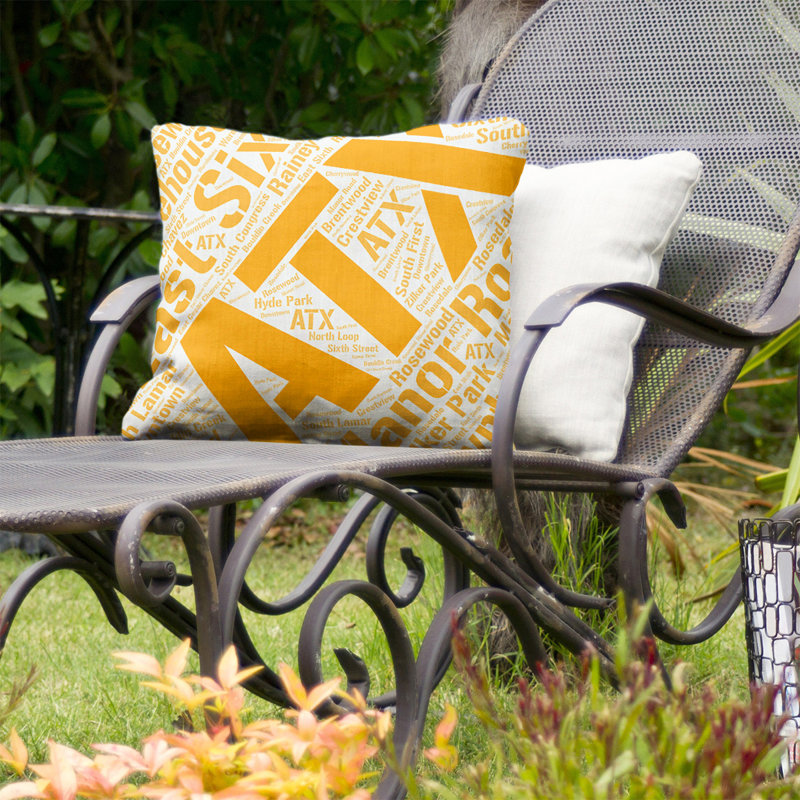 Coussin intérieur/extérieur austin, Orange, H 20 po x l 20 po, Non