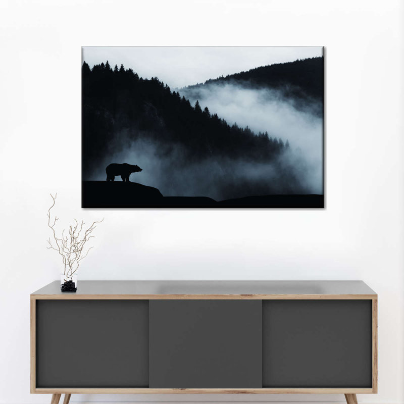«Foggy Mountain Bear» sur toile, H 20 po x l 30 po x P 1,25 po