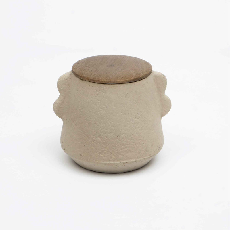 Bougie en pot avec couvercle en bois Ecomix - lavande vanille, 8 oz, Beige clair