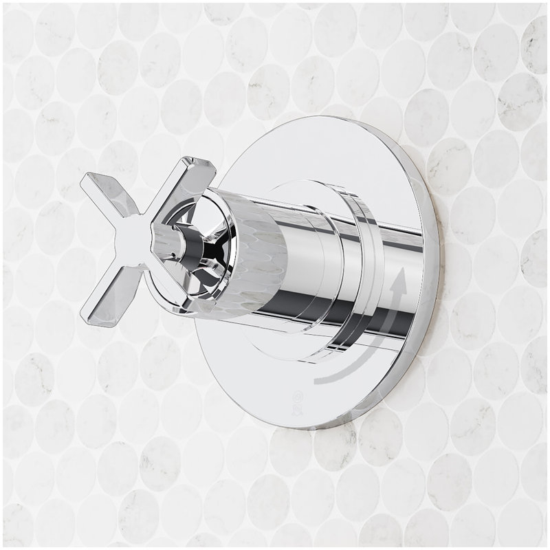 Vassor In-Wall Shower Volume Control Handle and 1/2" Rough-In Valve - Chrome, Chrome