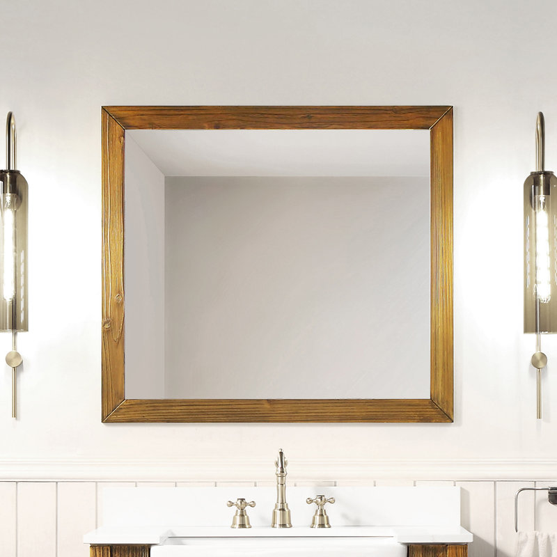 Claireville Wood Flat Wall Mirror, 31.5" x 35.4"