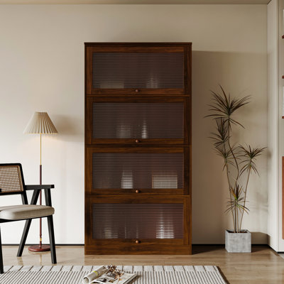 Bookcase With 4 Shelving For Optimal Organization Contemporary Wide Storage Capacity