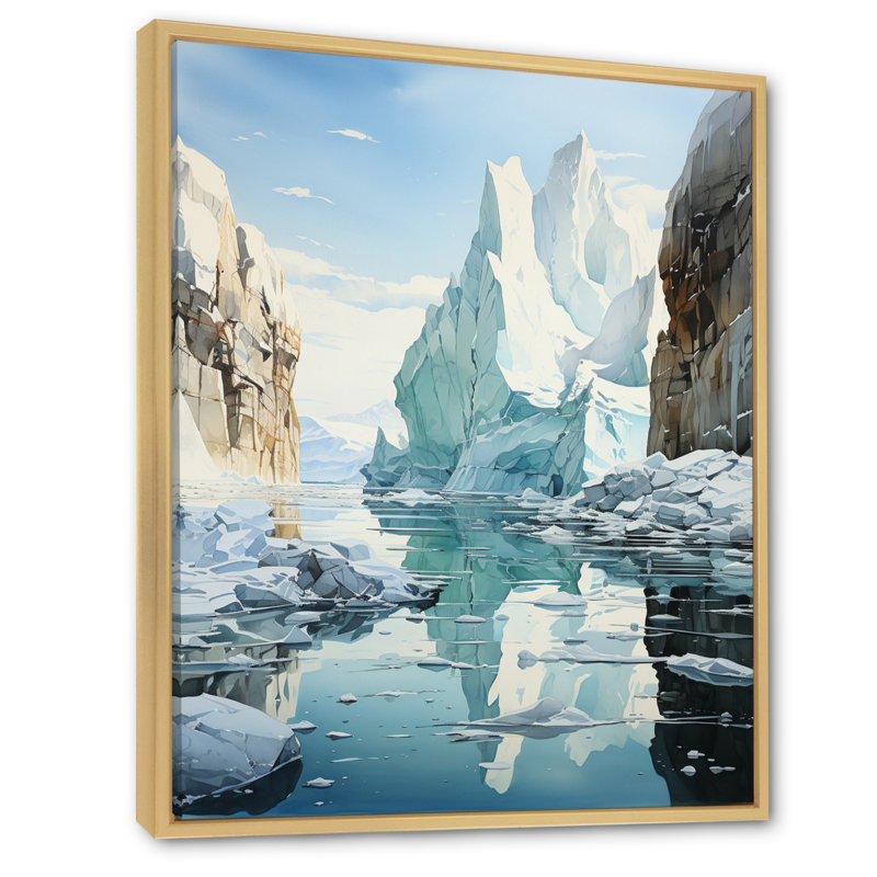 «Teal Iceberg», impression sur toile, H 40 po x l 30 po x P 1,5 po, Cadre naturel flottant