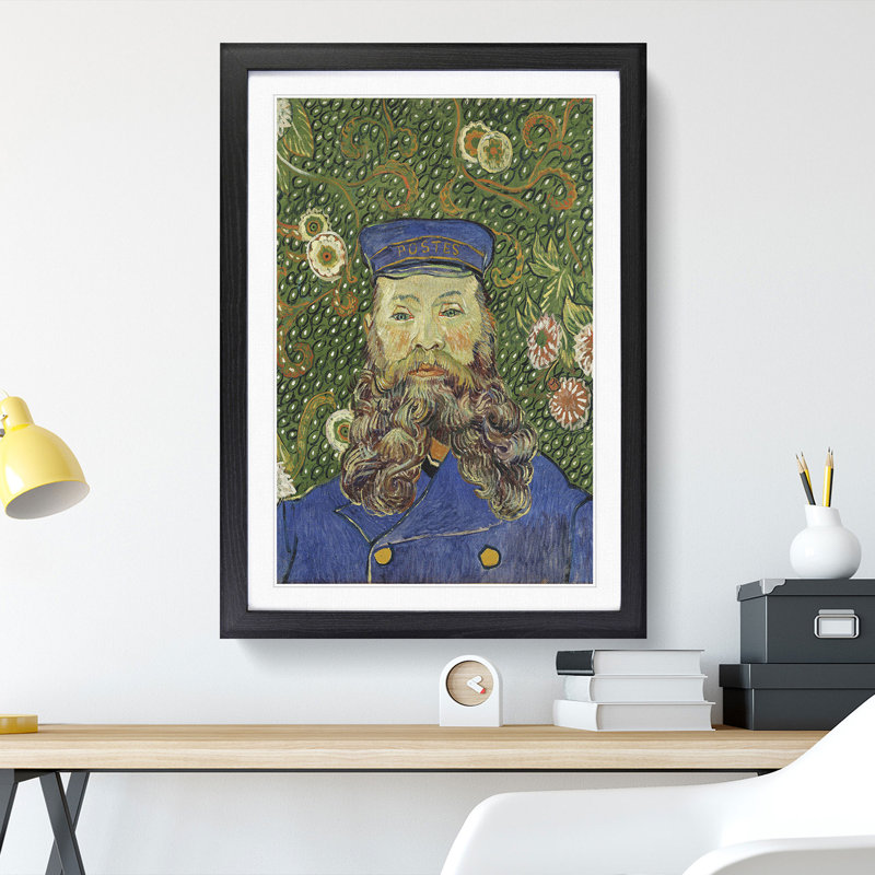 The Postman Joseph Roulin Vol.1 by Vincent Van Gogh - Framed Print, 90cm H x 65cm W x 2cm D, Black Framed