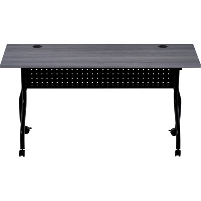 Rectangle 2 Person Flip Top Training Table with Casters and Modesty Panel and Cable Management