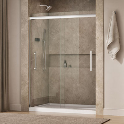 Pleat Frameless Sliding Bath Door