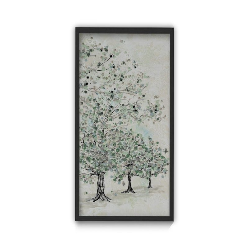 Nature Inspired "Dappled Canopy" Canvas Wall Art By , Floater Framed Canvas, 24" H x 12" W, Black