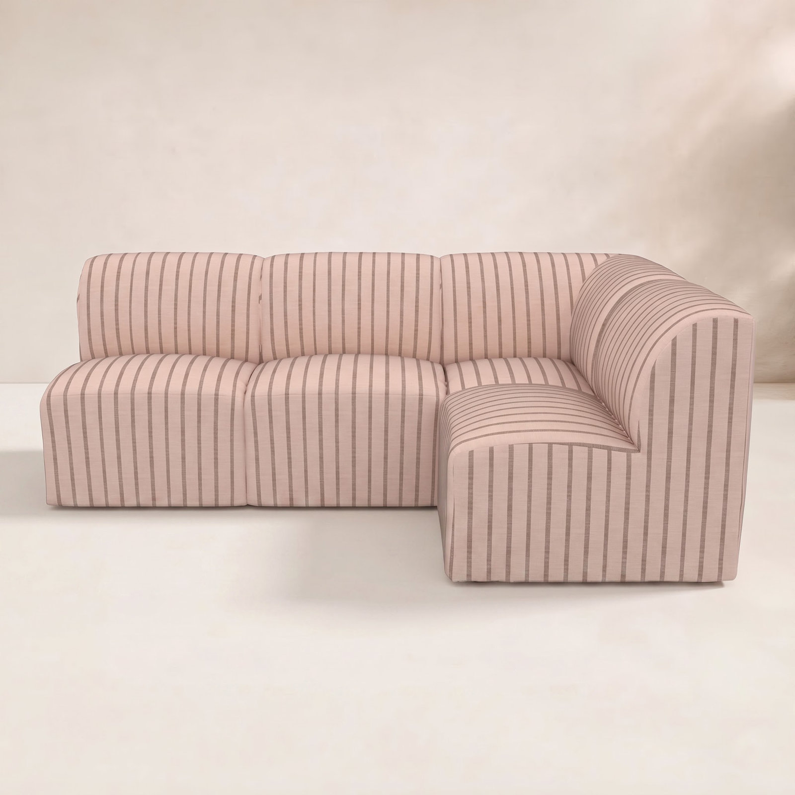 Praia 90" Sunbrella® Patio Sectional, Unwind Cameo Striped Sunbrella®