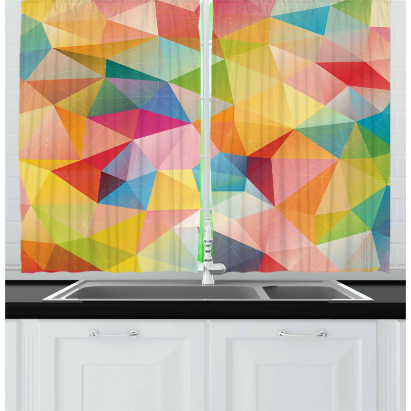 Geometric Tailored Kitchen Curtain