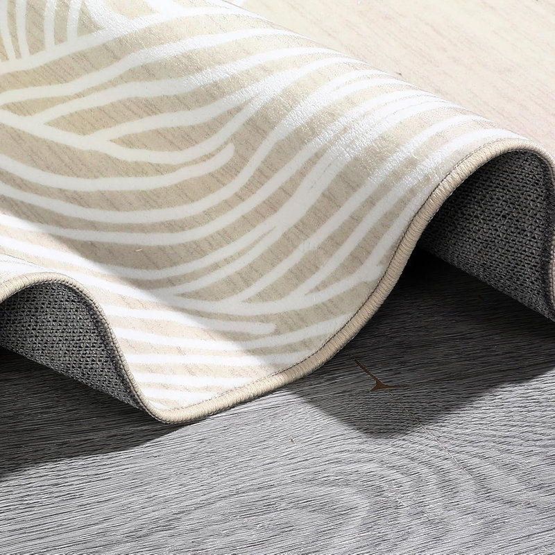 Plush Hallway Runner Rug – 350gsm Faux Lamb Wool, Machine Washable, Non-Slip, Modern Swimming Pattern for Entryway, Kitchen (Black & White)