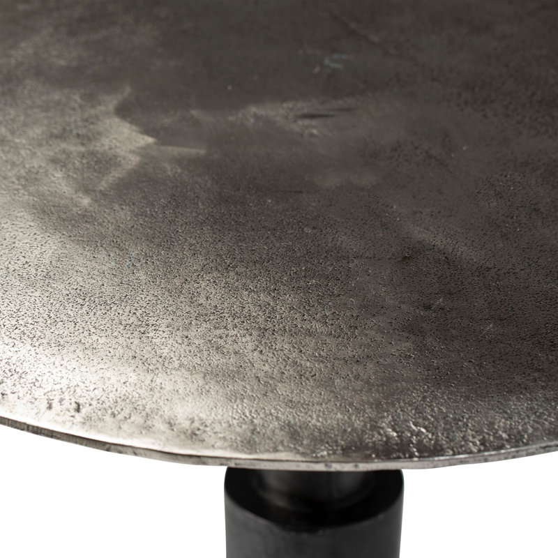 Higsby 30" Round Aluminum Bistro Table, Nickel