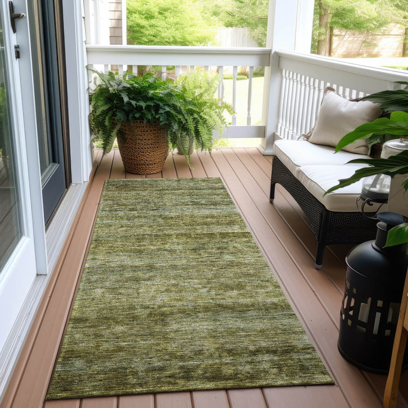 Tapis intérieur / extérieur vert Terrae , 2'3" x 7'6"