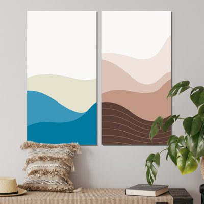 Minimalisme, paysage de montagnes I - ensemble de 2 peintures