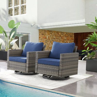Nazime Swivel and Glider Patio Chair with Cushions